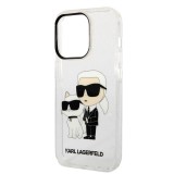 Karl Lagerfeld IML Glitter Karl and Choupette NFT Apple iPhone 14 Pro Max (6.7) hátlapvédő tok átlátszó (KLHCP14XHNKCTGT)
