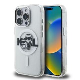 Karl Lagerfeld IML Glitter Karl and Choupette Sketch MagSafe tok iPhone 15 Pro készülékhez átlátszó