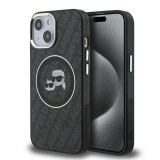 Karl Lagerfeld IML K&CH Heads Repeated Logo MagSafe tok iPhone 15 készülékhez fekete