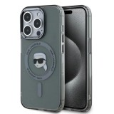 Karl Lagerfeld IML Karl Head Metal Frame MagSafe tok iPhone 15 Pro Max készülékhez fekete