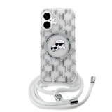 Karl Lagerfeld IML Monogram Crossbody K&CH Heads MagSafe tok iPhone 16 készülékhez átlátszó