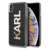 Karl Lagerfeld KLHCI65KAGBK iPhone Xs Max fekete Karl logó Glitter tok