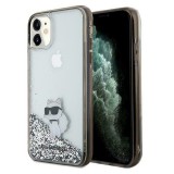 Karl Lagerfeld KLHCN61LKCNSK iPhone 11 6.1" átlátszó keménytok folyékony csillogó Choupette