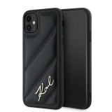 Karl Lagerfeld KLHCN61PQDSMGK Diagonal Quilted Script tok iPhone 11 - fekete