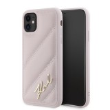 Karl Lagerfeld KLHCN61PQDSMGP Diagonal Quilted Script tok iPhone 11 - rózsaszín