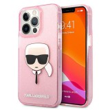 Karl Lagerfeld KLHCP13XKHTUGLP iPhone 13 Pro Max 6,7" różowy/pink hardcase Glitter Karl's Head