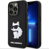 Karl Lagerfeld KLHCP14L3DRKHNK iPhone 14 Pro 6.1" fekete keménytok Rubber Choupette 3D