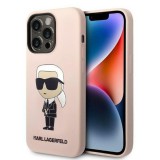 Karl Lagerfeld KLHCP14LSNIKBCP iPhone 14 Pro 6,1" keménytok rózsaszín/rózsaszín szilikon Ikonik