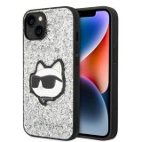 Karl Lagerfeld KLHCP14MG2CPS iPhone 14 Plus 6,7" ezüst keménytok Glitter Choupette Patch