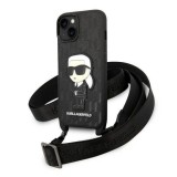 Karl Lagerfeld KLHCP14MSTKMK iPhone 14 Plus 6,7" fekete keménytok Monogram ikonikus Patch