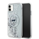 Karl Lagerfeld KLHMN61LGCHSGH Liquid Glitter Choupette Head MagSafe-kompatibilis tok iPhone 11 - átlátszó