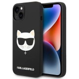 Karl Lagerfeld KLHMP14MSLCHBK iPhone 14 Plus 6,7" keménytok fekete szilikon Choupette fej Magsafe