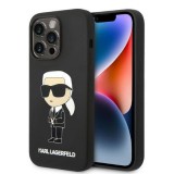 Karl Lagerfeld KLHMP14XSNIKBCK iPhone 14 Pro Max 6,7" keménytok fekete szilikon ikonikus Magsafe tok