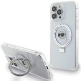 Karl Lagerfeld KLHMP15LHMRSKHHH iPhone 15 Pro 6.1" fehér keménytok gyűrűs állvány Karl Head MagSafe