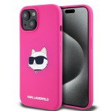 Karl Lagerfeld KLHMP15MSCHPPLF Silicone Choupette Head MagSafe-kompatibilis tok iPhone 15 Plus - rózsaszín