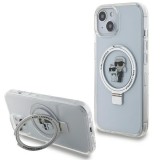 Karl Lagerfeld KLHMP15SHMRSKCH Ring Stand Karl&Choupette MagSafe-kompatibilis tok iPhone 15 - fehér