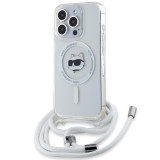 Karl Lagerfeld KLHMP15XHCCHNT IML Choupette Head&Cord MagSafe-kompatibilis tok iPhone 15 Pro Max - átlátszó