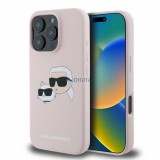 Karl Lagerfeld KLHMP16LSKCHPPLP Silicone Double Heads Print MagSafe keménytok iPhone 16 Pro - rózsaszín