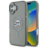 Karl Lagerfeld KLHMP16MHLSKCK iPhone 16 Plus 6.7" fekete keménytok IML fém Karl&Choupette fej