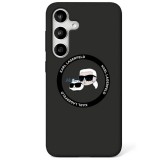 Karl Lagerfeld KLHMS25MSKCHTCK Silicone Double Heads MagSafe-kompatibilis tok Samsung Galaxy S25 Plus - fekete