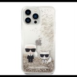 Karl Lagerfeld Liquid Glitter Karl and Choupette Apple iPhone 14 Pro Max hátlap tok arany (KLHCP14XGKCD) (KLHCP14XGKCD) - Telefontok