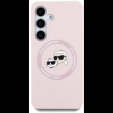 Karl Lagerfeld Liquid K and CH Heads Samsung Galaxy S25+ rózsaszín szilikon MagSafe tok (KLHMS25MSKCHTCP)