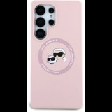 Karl Lagerfeld Liquid K and CH Heads Samsung Galaxy S25 Ultra rózsaszín szilikon MagSafe tok (KLHMS25LSKCHTCP)