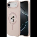 Karl Lagerfeld Liquid Karl and Choupette iPhone Air rózsaszín szilikon MagSafe tok (KLHMP17MSCMKCRHP)