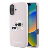 Karl Lagerfeld Liquid Silicone Double Heads Apple iPhone 16 (6.1) MagSafe hátlapvédő tok pink (KLHMP16SSKCHPPLP)