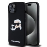 Karl Lagerfeld Liquid Silicone Double Heads MagSafe tok iPhone 15 Pro Max készülékhez fekete