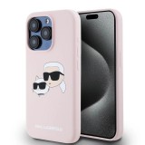 Karl Lagerfeld Liquid Silicone Double Heads MagSafe tok iPhone 15 Pro Max készülékhez rózsaszín