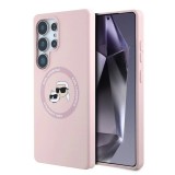 Karl Lagerfeld Liquid Silicone K&CH Heads MagSafe tok Samsung Galaxy S25 Ultra készülékhez rózsaszín