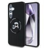 Karl Lagerfeld Liquid Silicone K&CH Heads Samsung S731B Galaxy S25 FE MagSafe hátlapvédő tok fekete (KLHMS25FESKCHTCK)