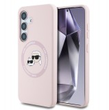 Karl Lagerfeld Liquid Silicone K&CH Heads Samsung S731B Galaxy S25 FE MagSafe hátlapvédő tok pink (KLHMS25SSKCHTCP)