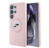 Karl Lagerfeld Liquid Silicone K&CH Heads Samsung S938 Galaxy S25 Ultra MagSafe hátlapvédő tok pink (KLHMS25LSKCHTCP)