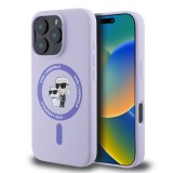 Karl Lagerfeld Liquid Silicone Karl and Choupette Apple iPhone 17 (6.3) MagSafe hátlapvédő tok lila (KLHMP17SSCMKCRHU)