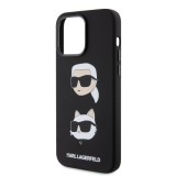 Karl Lagerfeld Liquid Silicone Karl and Choupette Heads Apple iPhone 15 Pro Max (6.7) hátlapvédő tok fekete (KLHCP15XSDHKCNK)