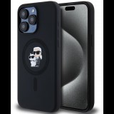 Karl Lagerfeld Liquid Silicone Karl and Choupette MagSafe iPhone 15 Pro Max Black tok (KLHMP15XSCMKCRHK)