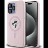 Karl Lagerfeld Liquid Silicone Karl and Choupette MagSafe iPhone 15 Pro Pink tok (KLHMP15LSCMKCRHP)