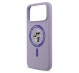 KARL LAGERFELD LIQUID SILICONE KARL AND CHOUPETTE MAGSAFE szilikon telefonvédő (ütésállóság, MagSafe) LILA Apple iPhone 17 Pro Max