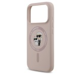 KARL LAGERFELD LIQUID SILICONE KARL AND CHOUPETTE MAGSAFE szilikon telefonvédő (ütésállóság, MagSafe) RÓZSASZÍN Apple iPhone 17 Pro