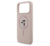 KARL LAGERFELD LIQUID SILICONE KARL AND CHOUPETTE MAGSAFE szilikon telefonvédő (ütésállóság, MagSafe) RÓZSASZÍN Apple iPhone 17 Pro Max