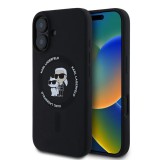 Karl Lagerfeld Liquid Silicone Karl and Choupette MagSafe tok iPhone 16 Plus készülékhez fekete