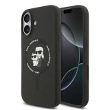 Karl Lagerfeld Liquid Silicone Karl and Choupette MagSafe tok iPhone 17 készülékhez fekete