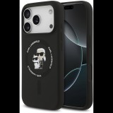 Karl Lagerfeld Liquid Silicone Karl and Choupette MagSafe Zadní Kryt pro iPhone 17 Pro Black (KLHMP17LSCMKCRHK)