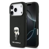 Karl Lagerfeld Liquid Silicone Metal Ikonik tok iPhone 17 Pro készülékhez fekete