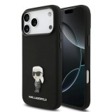 Karl Lagerfeld Liquid Silicone Metal Ikonik tok iPhone 17 Pro Max készülékhez fekete