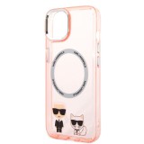 Karl Lagerfeld MagSafe Karl and Choupette Apple iPhone 14 (6.1) hátlapvédő tok pink (KLHMP14SHKCP)
