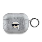 Karl Lagerfeld PU Embossed Karl Head Tok AirPods Pro készülékhez ezüst