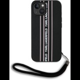 Karl Lagerfeld PU Saffiano Athleisure Stripe and Strap iPhone 15 rózsaszín tok (KLHCP15SPAMSCNSP)